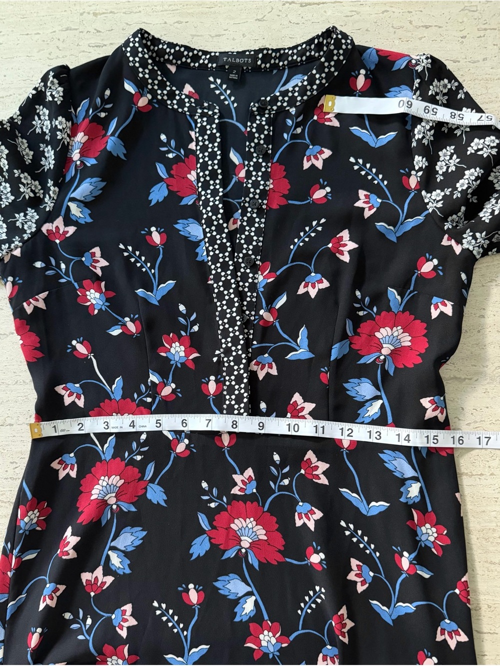 Talbots Mixed Floral Crepe Midi Dress | NWOT | Size 2 - Picture 11 of 16